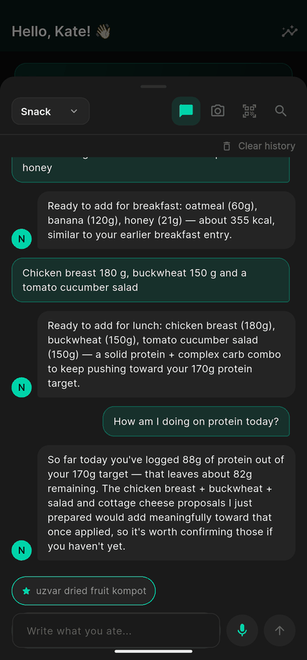 Nova reads meals, not barcodes